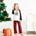 thumbnail image 4 of Family Matching Christmas Pajamas with Red Plaid Pants and Black Sleeves Featuring Santa Design, Sizes NB to 6XL with Pet Outfit, 4 of 7