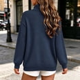 thumbnail image 4 of Klisyaur Womens Cable Knit Sweaters Long Sleeve Collared Zip Up Pullover Tops Loose Comfy Casual Warm Fall Winter Sweater, 4 of 6
