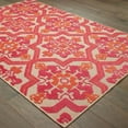 thumbnail image 3 of Oriental Weavers Cayman Indoor/Outdoor Rug - 2541V - 9'10" x 12'10" - in Sand/ Pink - Bohemian Medallions, Multi-Level Pile, Water, Stain and Fade Resistant, Hose Clean, Patio, Outdoor Living Rug, 3 of 3