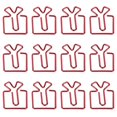 thumbnail image 1 of 12 Pcs Creative Paper Clip Kit Red Gift Box Shaped Bookmark Cute Paperclips Set, 1 of 5