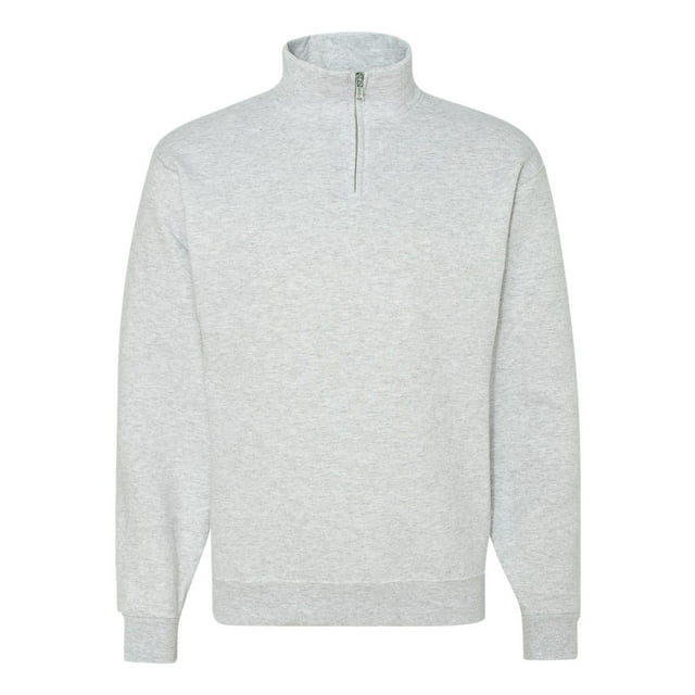 Jerzees Mens NuBlend Quarter Zip Cadet Collar Sweatshirt, XL, Ash