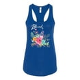 thumbnail image 2 of Wild Bobby, Cute Hearts and Flowers Blessed, Inspirational/Christian, Women Racerback Tank Top, Royal, X-Large, 2 of 3
