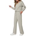 thumbnail image 1 of Conjuntos de Dos Piezas para Mujer, Moda de Otoño 2025, Pantalones Anchos, Conjunto de Estar por Casa, para Viajes y Vacaciones. Caqui S, 1 of 9