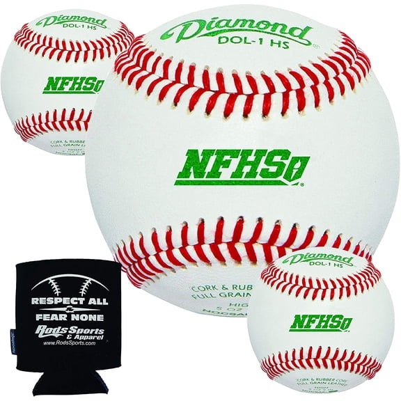 Diamond Sports DOL-1 HS Game and Practice Baseballs 3 Dozen (36 Balls) with Rods Sports Insulated Can Sleeve