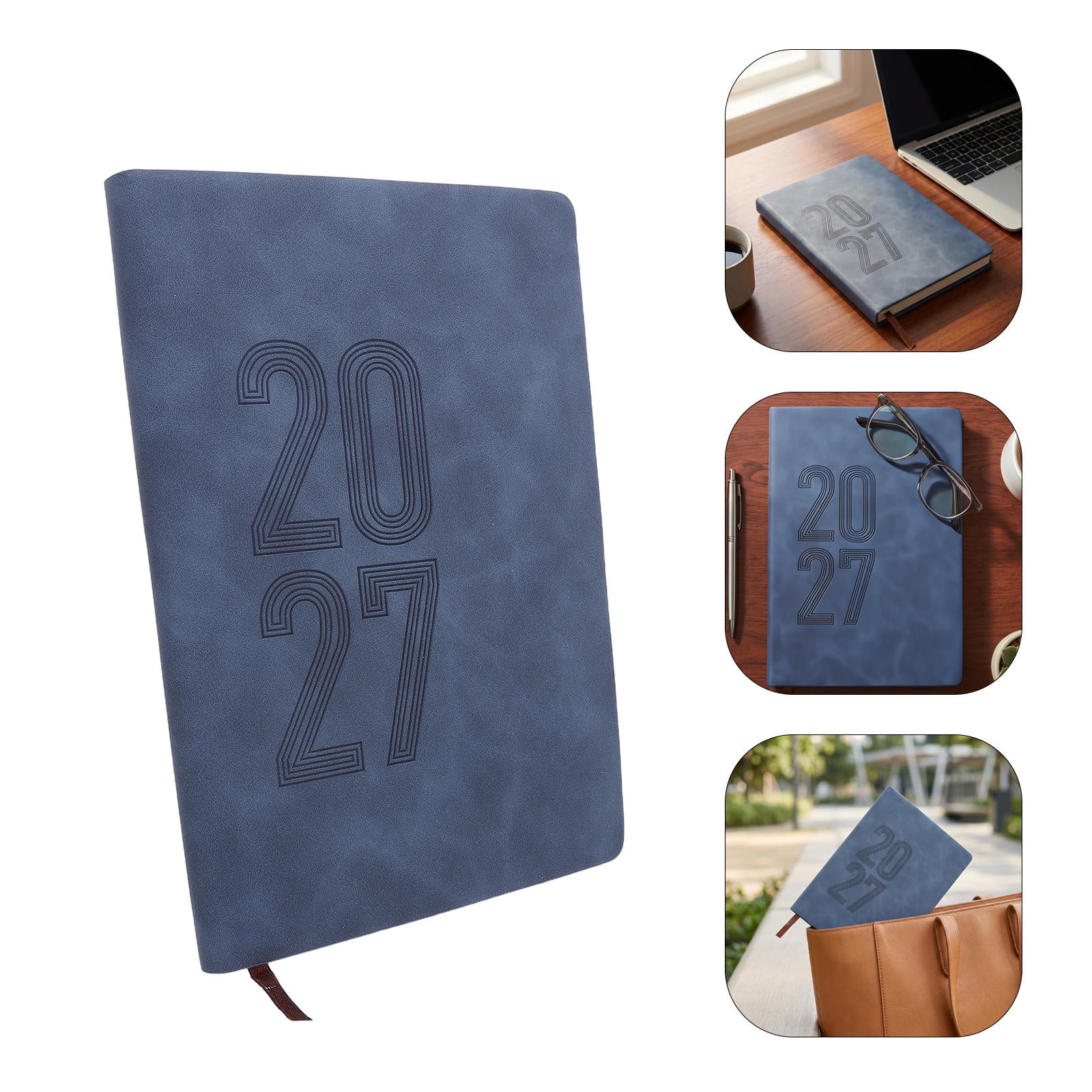 OFFIGAM 2027 Blue Daily Planner Notebook for Planning Portable Organizer