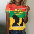 thumbnail image 2 of Penkiiy Black History Shirts for Women Short Sleeve Black History Month Tshirt Loose Tops 3XL Multicolor, 2 of 5