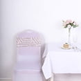 thumbnail image 4 of BalsaCircle 5 Rose Gold Geometric Sequined Stretchable Spandex Chair Sashes Wedding Party Events Tableware Decorations, 4 of 8