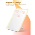 thumbnail image 5 of OMIRO 10" x 7" Lighted Travel Makeup Mirror with Foldable Stand, Portable Desk Vanity Mirror with Hanging Hole for Shaving, White, 5 of 7