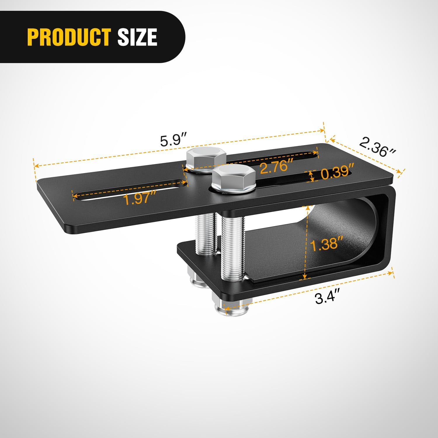 Nilight LED Light Bar Bracket Non-Slip Light Clip Mounting Brackets for SUV, Off-Road, Vehicles with Luggage Racks 2 Years Warranty,Black