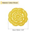 thumbnail image 2 of Uxcell 4Pcs Crochet Doilies 3.94" Cotton Woven Fabric Coasters, Round Handmade Coasters with Floral Yellow, 2 of 5