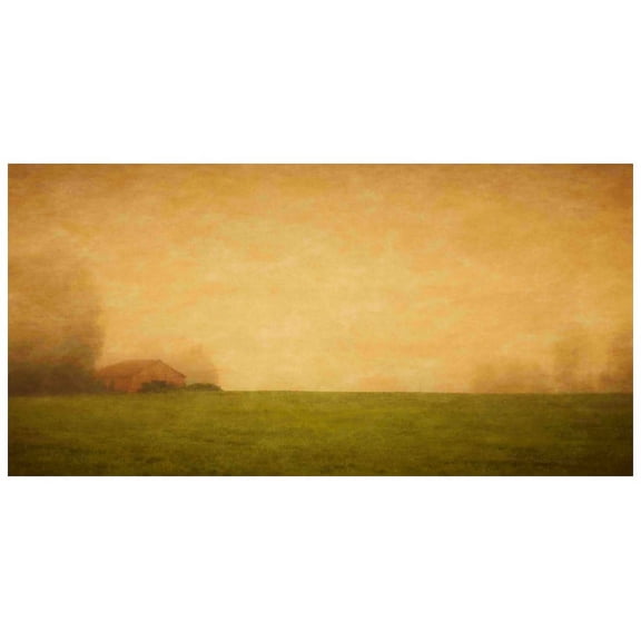 Marmont Hill Mh-Mww-Scwtz-122-C-36 18" X 36" "Red Barn In The Fog" Giclee Art Print On