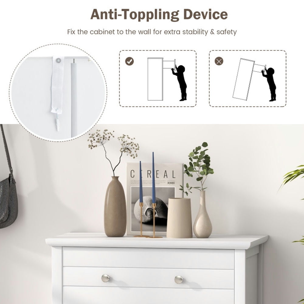 Finihen Bathroom Storage Cabinet, Bathroom Floor Cabinet, Free Standing Bathroom Storage Cabinet with Large Drawer, for Bathroom, Living Room, Bedroom, Kitchen, White Finihen Bathroom Storage Cabinet, Bathroom Floor Cabinet, Free Standing Bathroom Storage Cabinet with Large Drawer, for Bathroom, Living Room, Bedroom, Kitchen, White