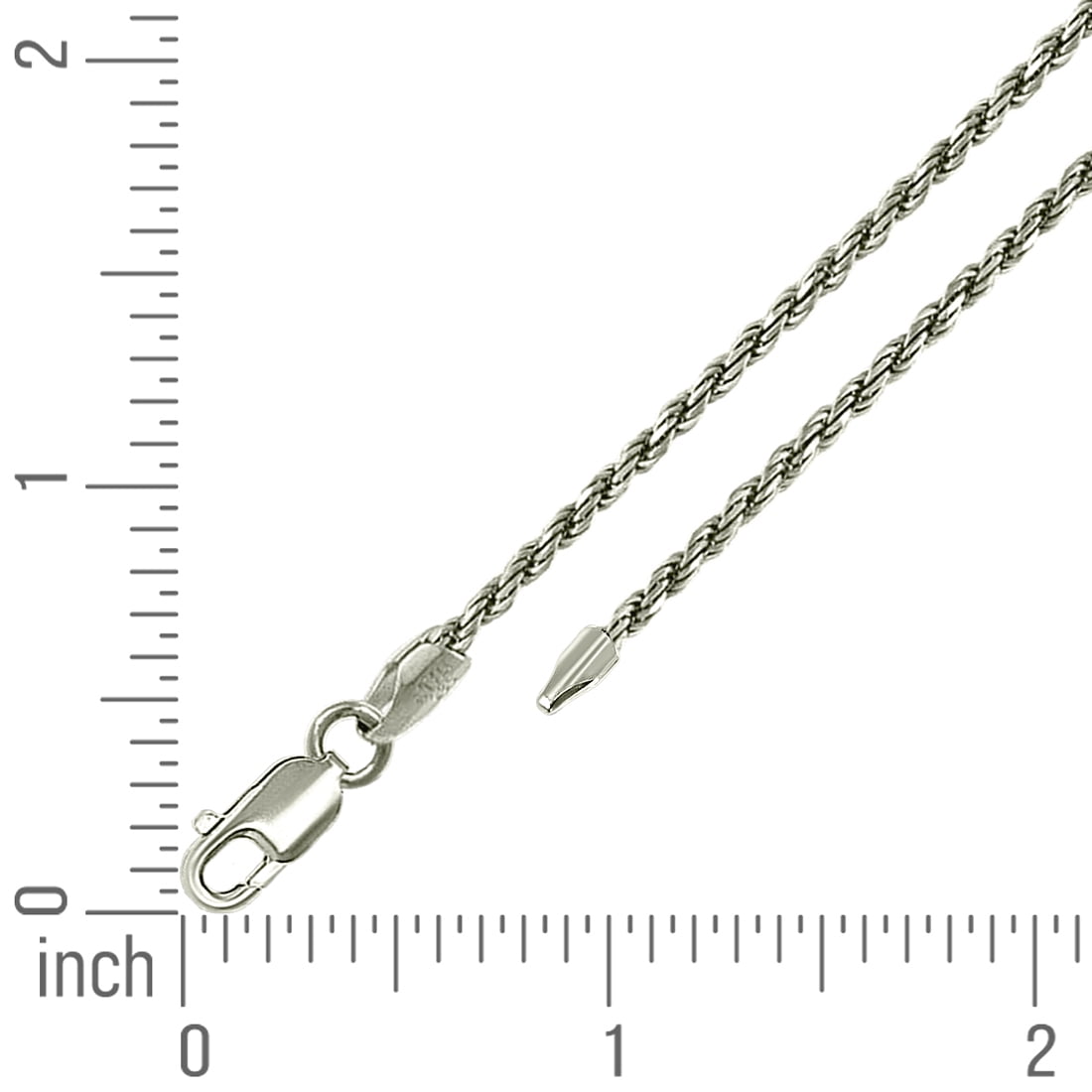 925 Sterling Silver Solid Rope Chain Silver 2mm Anklet 9 Inch Anklet for Women and Men - 3.1 Grams