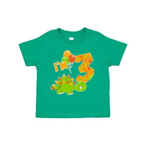 Inktastic Happy Dinosaur Third Birthday-green Boys or Girls Toddler T-Shirt