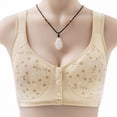 thumbnail image 4 of Voska Post Surgery Compression Bras For Women With Mesh | front closure adjustable strap wirefree breast enhancement posture bra for under clothes or alone as top at work gym all day Beige 32, 4 of 4