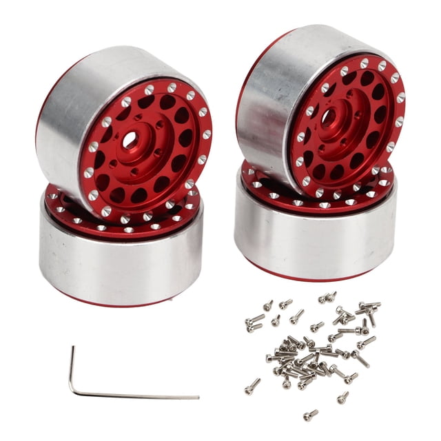 Rueda Beadlock para coches RC, 4 piezas Llanta de rueda RC de repuesto RC Beadlock Llantas de rueda RC Hub para materiales ecológicos Axial SC
