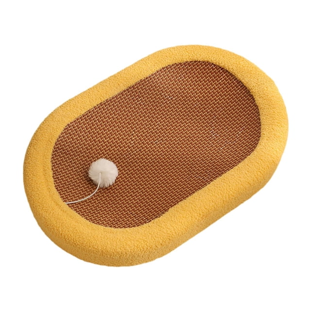 Rascador de ratán para gatos Yinane nido para dormir amarillo