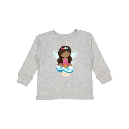 

Inktastic African American Fairy Forest Fairy Mushroom Gift Toddler Toddler Girl Long Sleeve T-Shirt