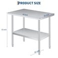 thumbnail image 4 of Kojooin Commercial Stainless Steel Prep Table with Adjustable Undershelf, Rounded Corner Work Table for Kitchen or Garage, 4 of 6