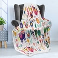 thumbnail image 4 of Llama Soft Flannel Fleece Throw Blanket, Composition of Colorful Alpaca Cactus Exotic Flowers Botanic Illustration, Cozy Plush for Indoor and Outdoor Use, 50" x 70", Multicolor, by Ambesonne, 4 of 5