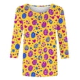 thumbnail image 5 of Easter Graphic Top for Women Vibrant Rabbit and Spring Floral Meadow Pattern Crewneck Half Sleeve Loose Fit Festive Celebration Shirt, 5 of 5