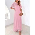 thumbnail image 6 of PRETTYGARDEN Womens Eyelet Cover Up Dress Summer Vacation Resort Maxi Dresses Beach Short Sleeve Hollow Out Sundress, 6 of 6
