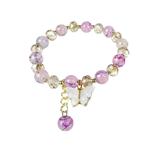 Waterproof Jewelry Sets Gifts for Womens Natural Stone with Butterfly Pendant Bracelets for Women Gift Bracelets & Bangles Jewelry Deals of the Week Clearance
