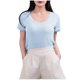 thumbnail image 2 of mfyjkho Tops Para Mujer, Camiseta Informal De Manga Corta De Color Liso Para Mujer, Cuello En U, Blusas Para El Hogar Tops De Gimnasio Para Mujer Xl, 2 of 5