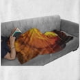 thumbnail image 5 of Landscape Soft Flannel Fleece Blanket, Sunset over the Sea Golden Yellow Horizon Sailing Outdoors Dusk Nature Mediterranean, Cozy Plush for Indoor and Outdoor Use, 60" x 80", Orange, by Ambesonne, 5 of 5