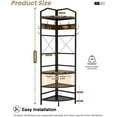 thumbnail image 4 of LinkRomat 4-Tier Corner Hall Tree with Hooks and Shoe Storage, Industrial Entryway Coat Rack with Bench, Rustic Wood and Metal Organizer for Small Spaces, 4 of 6