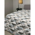 thumbnail image 2 of Whale Down Alternative Comforter, Sleeping Kings of the Oceans in the Sky Among the Moon and Stars Nature, Microfiber Quilt for All Season, 5 Sizes, Pale Blue Beige Teal, by Ambesonne, 2 of 3