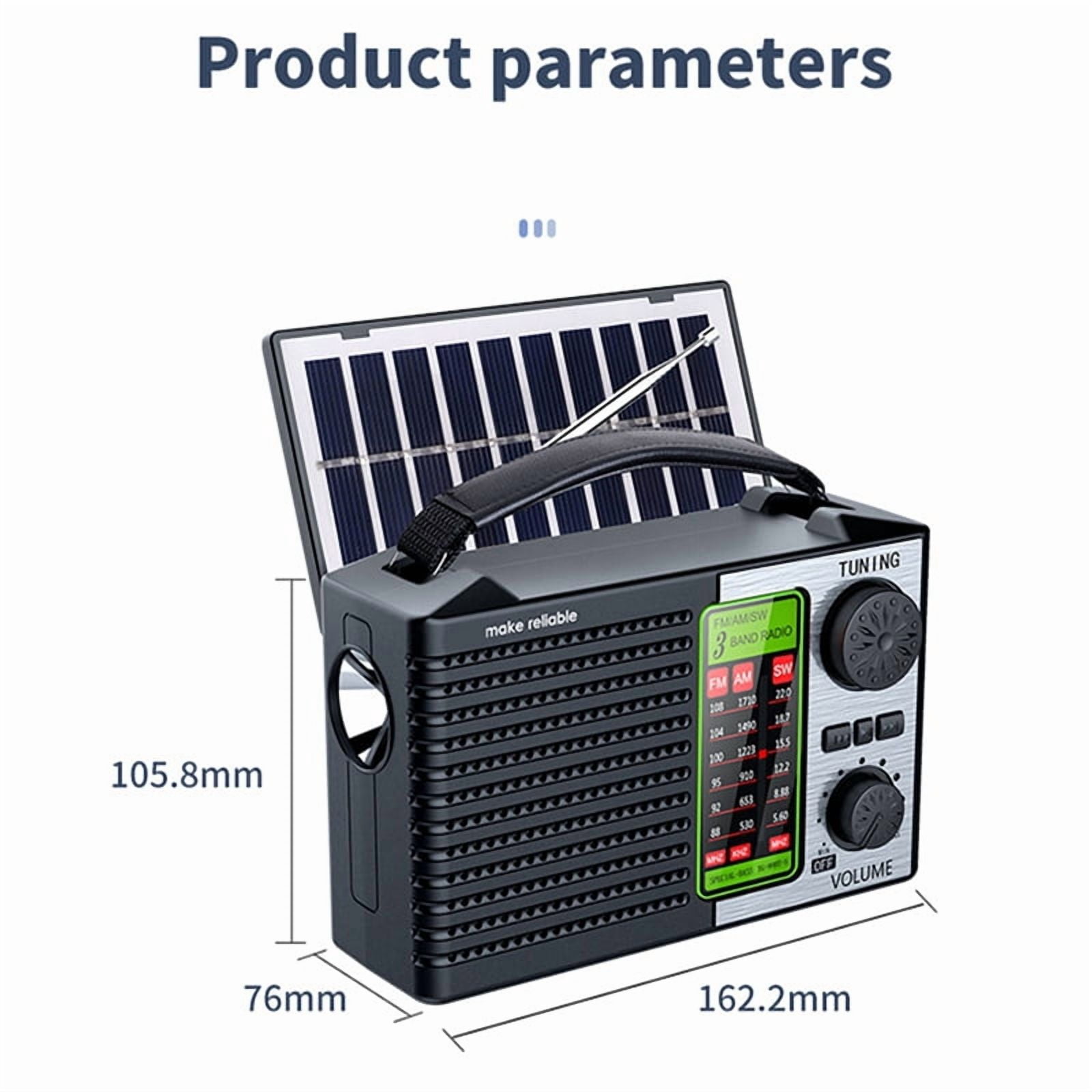 Portable AM FM SW Radio with Flashlight & BT Speaker Emergency Radio for Outdoor Camping and Emergency