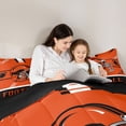 thumbnail image 5 of jejeloiu Rugby Sport City Full Size Comforter Sets,Orange Football Helmet Bedding Sets For Boys Teens Reversible 3-Piece, 5 of 8