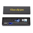 thumbnail image 3 of Trayknick 1 Set Transparent Inside Flower Glass Writing Pen Faux Crystal Writing Dip Pen Student Gift, 3 of 13