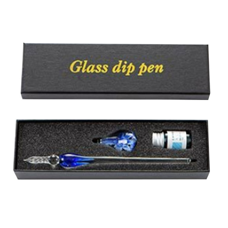 Sunjoy Tech Glass Dip Pens Flower Crystal Glass Pen Vintage Dip Ink  Signature Pen Clear High Borosilicate Glass Pen with Penholder Ink for  Writing
