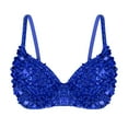 thumbnail image 5 of Alvivi Fashion Women's Sequins Glitter Bra Rave Dance Belly Costume Crop Tops Blue 36A, 36B, 36C, 5 of 7