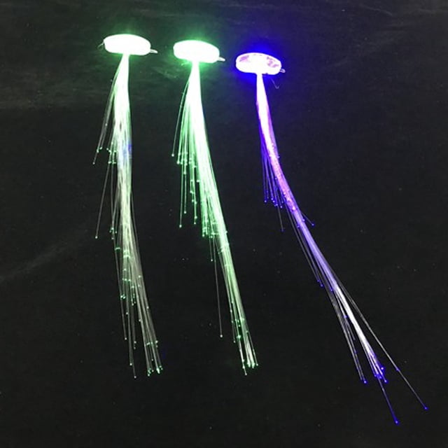 10 piezas iluminan la extensión del pelo de fibra óptica que destella los clips de la decoración del partido pasador Sunnimix Ilumina las trenzas de fibra