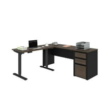 Bestar Connexion 2 Piece Standing Desk Set in Antigua and Black