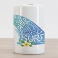 thumbnail image 2 of Beach Saying Ceramic Toothbrush Holder, Life is Better When You Surf Text and Watercolor Ocean Wave with Bali Flower, Decorative Versatile Countertop for Bathroom, 4.5" X 2.7", Multicolor, 2 of 4