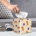 thumbnail image 6 of Rateoe Dachshund Pattern Tissue Box Cover, Modern Square Decorative Leather Facial Paper Case Organizer Holder Dispenser 5X5X5'', 6 of 8
