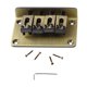 thumbnail image 1 of Puente de guitarra de 4 cuerdas, ukelele, bajo, puente metálico de repuesto para instrumentos de cuerda, color bronce, 1 of 14