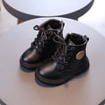 thumbnail image 2 of Botas Martin de otoño e invierno para niños, botas antideslizantes de cuero suave para niños y niñas, botines con cremallera y cordones para bebés, 2 of 6