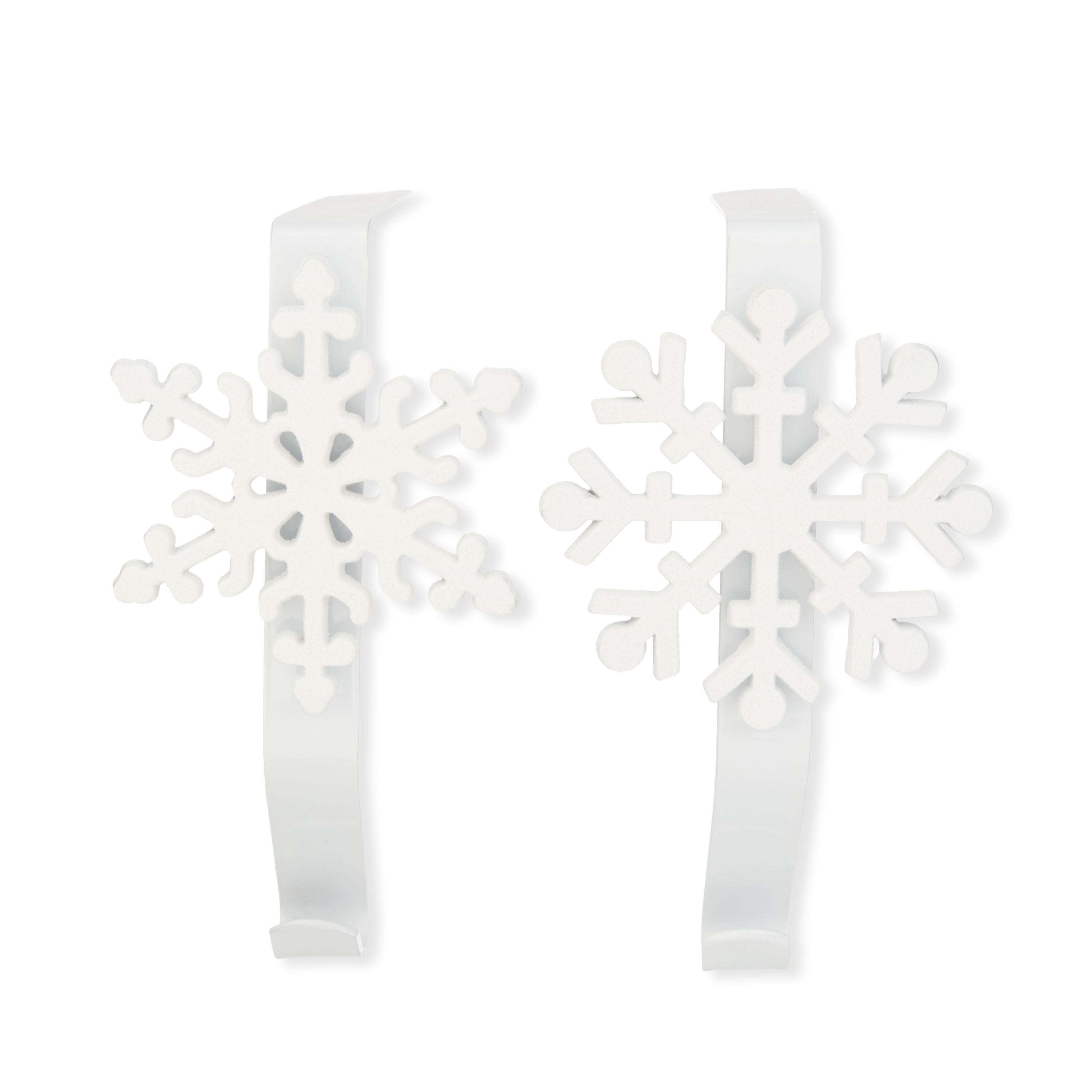 Holiday Time 2-Piece Snowflake Stocking Holder White 6.25 inch