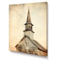 thumbnail image 2 of Designart "Vintage Faith in Church Spire" Spiritual Canvas Wall Art - Cabin Yellow Church Hallway Wall Art Decor, 2 of 6