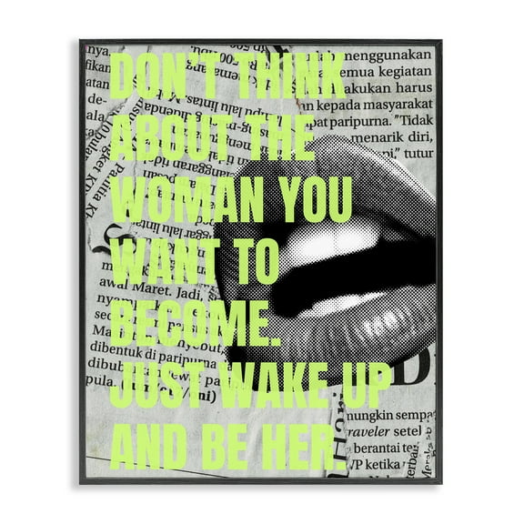 Stupell Industries Wake Up & Be Her Inspiring People Painting Black Framed Art Print Wall Art, 11 x 14