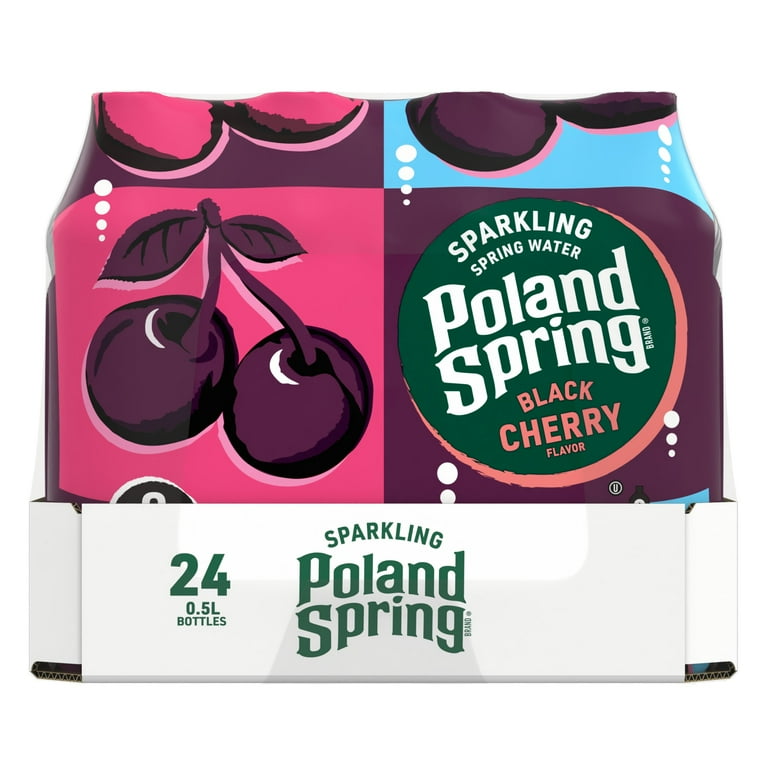 Poland Spring Sparkling Water, Black Cherry, 16.9 oz. Bottles (24