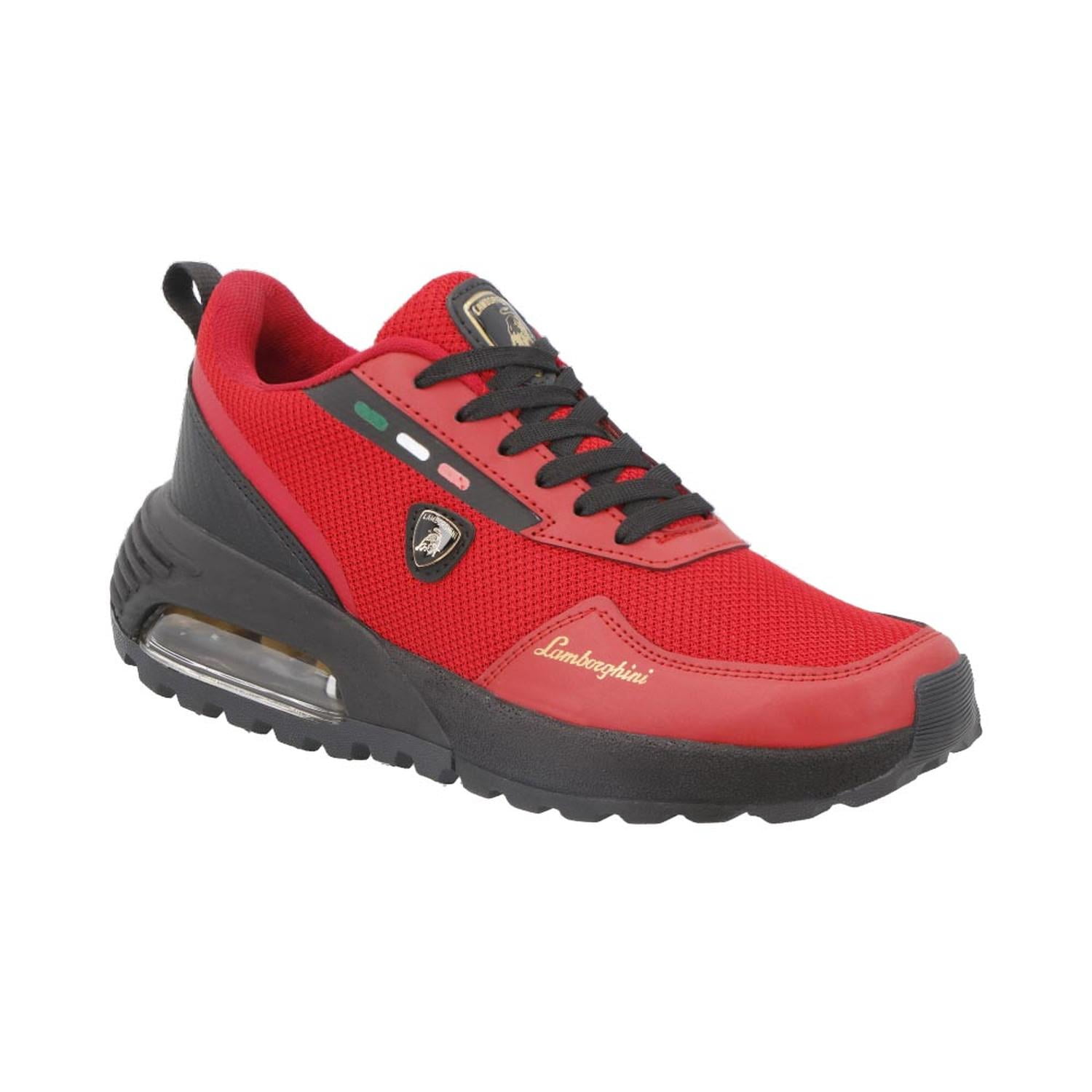 Tenis Hombre Lamborghini Suela Plana Ligero Resistencia Durable Comodo Caminar Correr Deportivo rojo