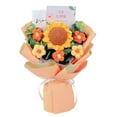 thumbnail image 3 of Ramo de punto de ganchillo hecho a mano, ramo de margaritas de flores tejidas, terminado encantador Naranja, 3 of 9
