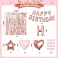 thumbnail image 5 of Rose Gold Birthday Decorations, Gold Pink Peach White Balloons Confetti Foil Balloons Happy Birthday Banner Butterfly Fringe Curtains birthday Decorations for Women Teens, 5 of 7