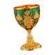 thumbnail image 3 of Copa de licor o vino con forma de cáliz vintage repujado para bar, fiestas y hogar. Verde, 3 of 9